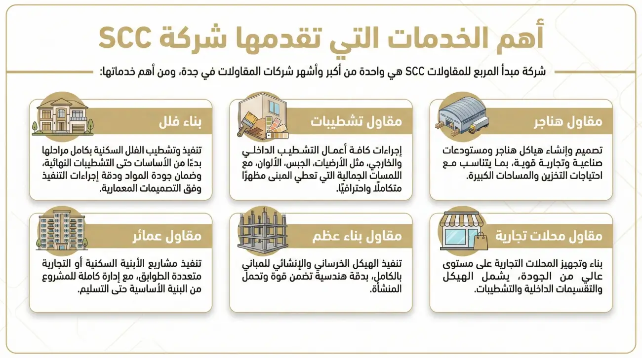 أهم خدمات تقدمها SCC والتي تعد من اكبر شركات المقاولات في جدة