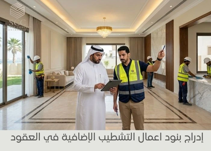 إدراج بنود اعمال التشطيب الإضافية في العقود