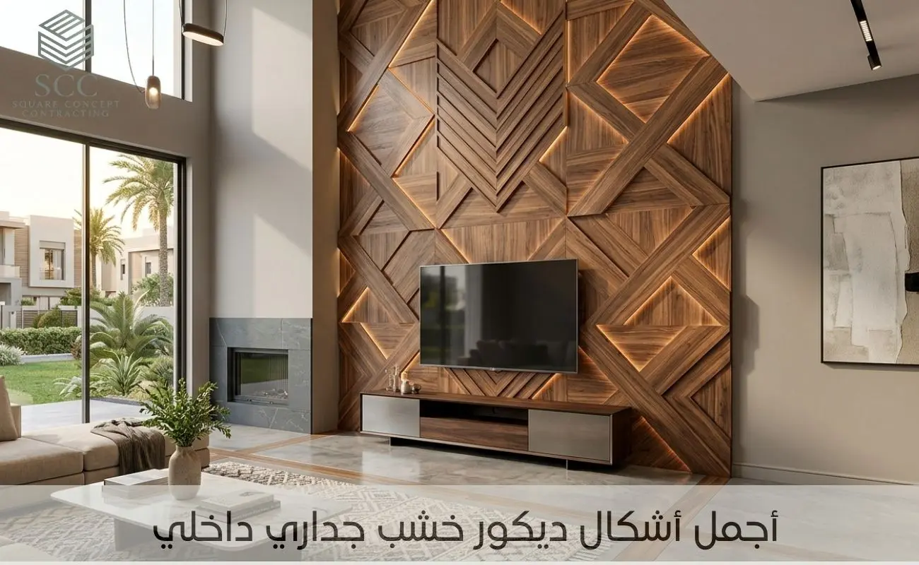 ديكور خشب جداري داخلي