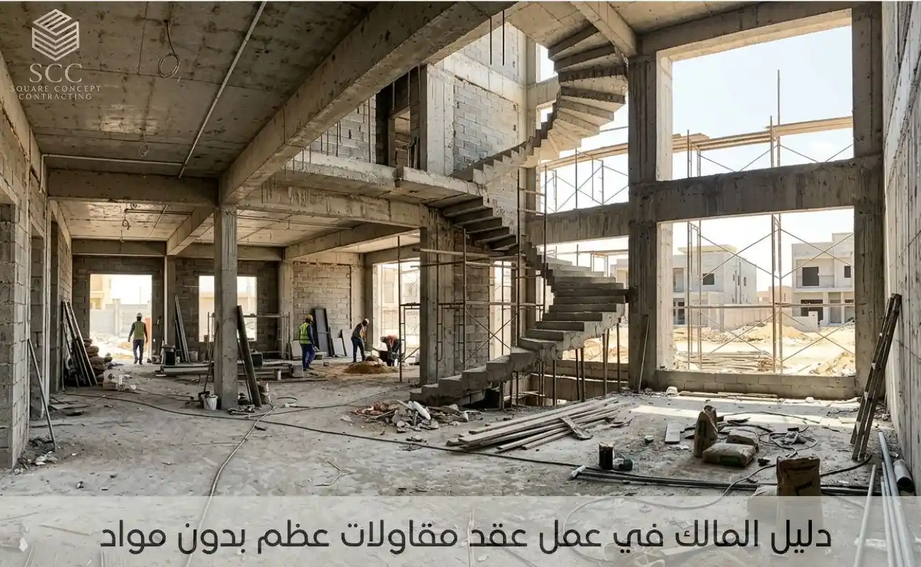 عقد مقاولات عظم بدون مواد