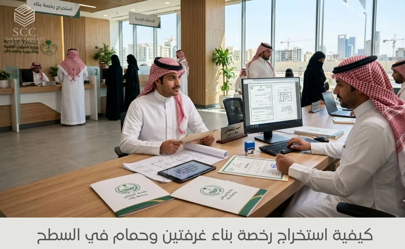 استخراج رخصة بناء غرفتين وحمام في السطح