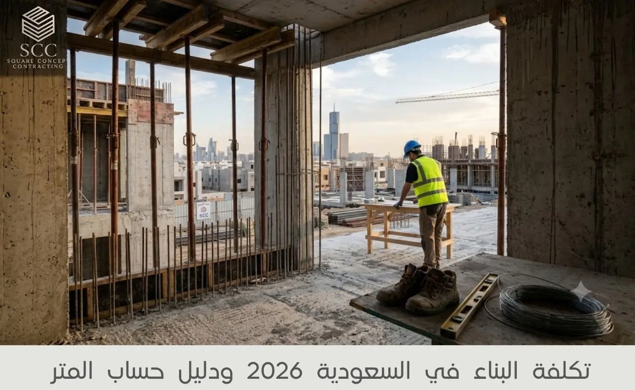 تكلفة البناء في السعودية 2026 ودليل حساب المتر