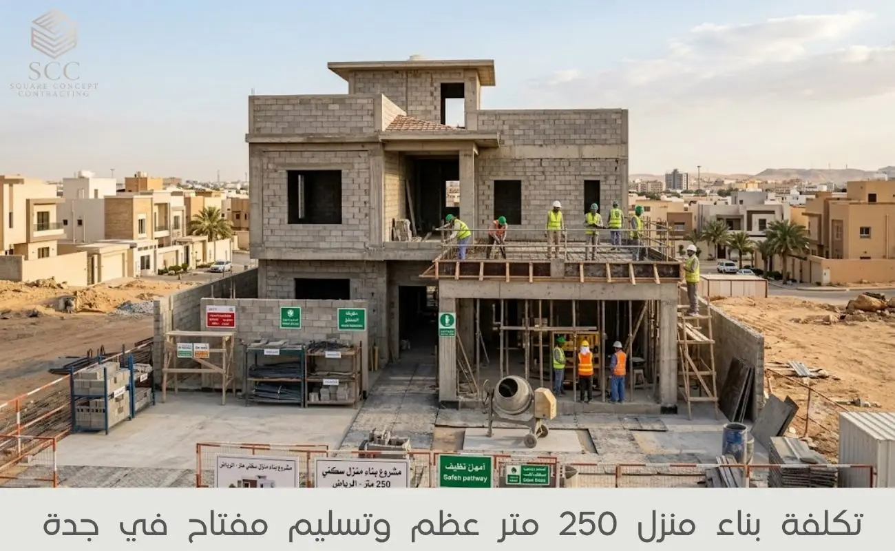 تكلفة بناء منزل 250 متر