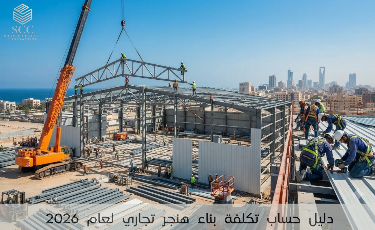 دليل حساب تكلفة بناء هنجر تجاري لعام 2026