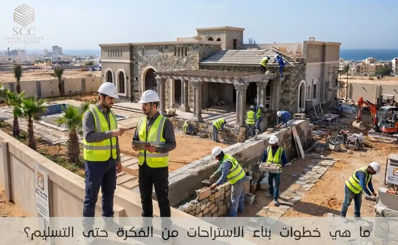 ما هي خطوات بناء الاستراحات من الفكرة حتى التسليم؟